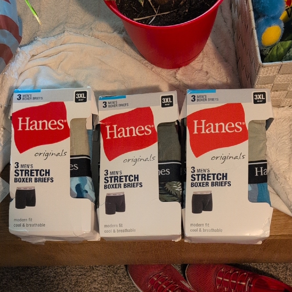 Hanes Originals Men's Stretch Boxer Briefs - Black, Gray, Blue